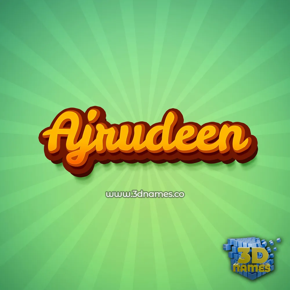 ajrudeen in Green Rays style - 3D name wallpaper