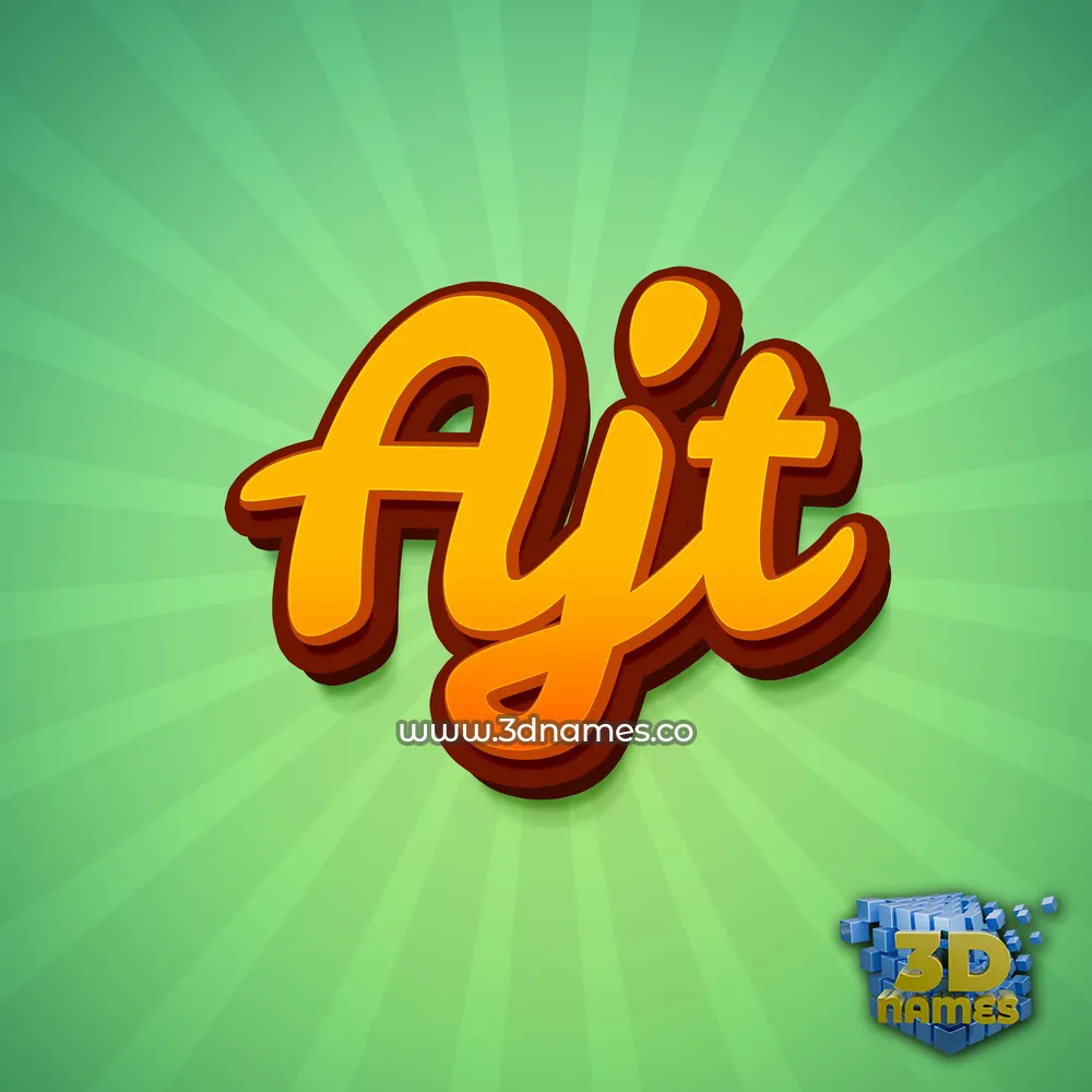 ajt in Green Rays style - 3D name wallpaper