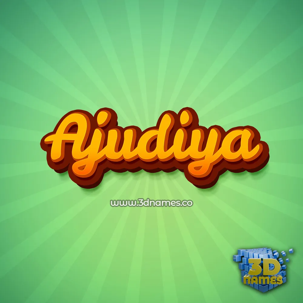 ajudiya in Green Rays style - 3D name wallpaper