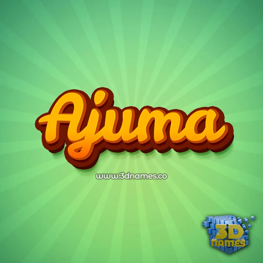 ajuma in Green Rays style - 3D name wallpaper