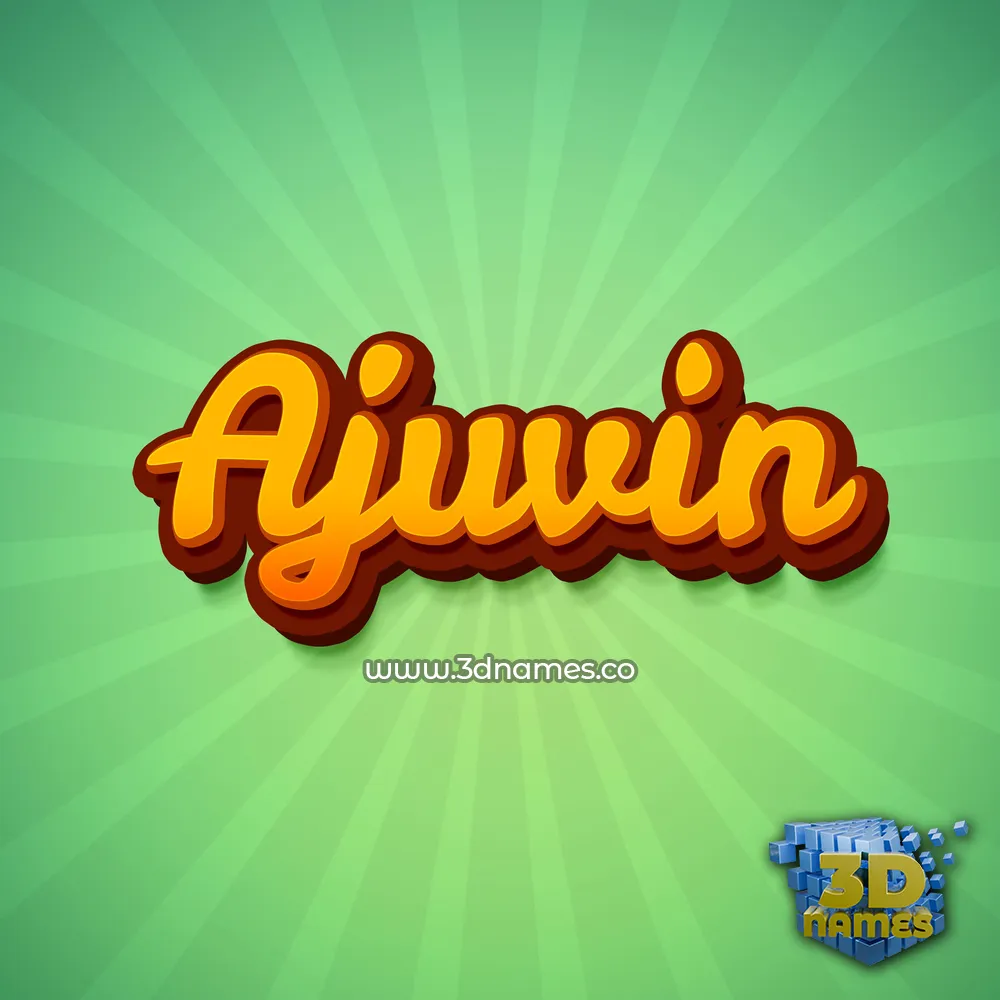 ajuvin in Green Rays style - 3D name wallpaper