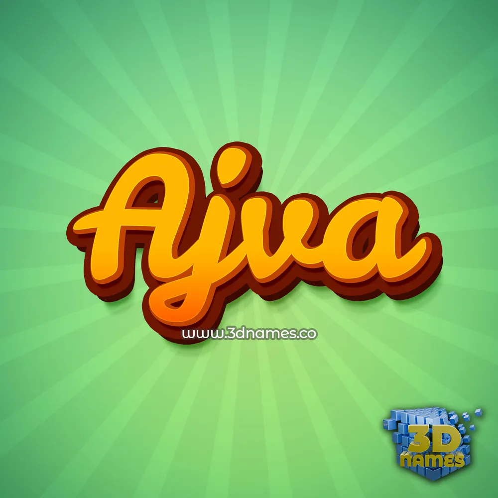 ajva in Green Rays style - 3D name wallpaper