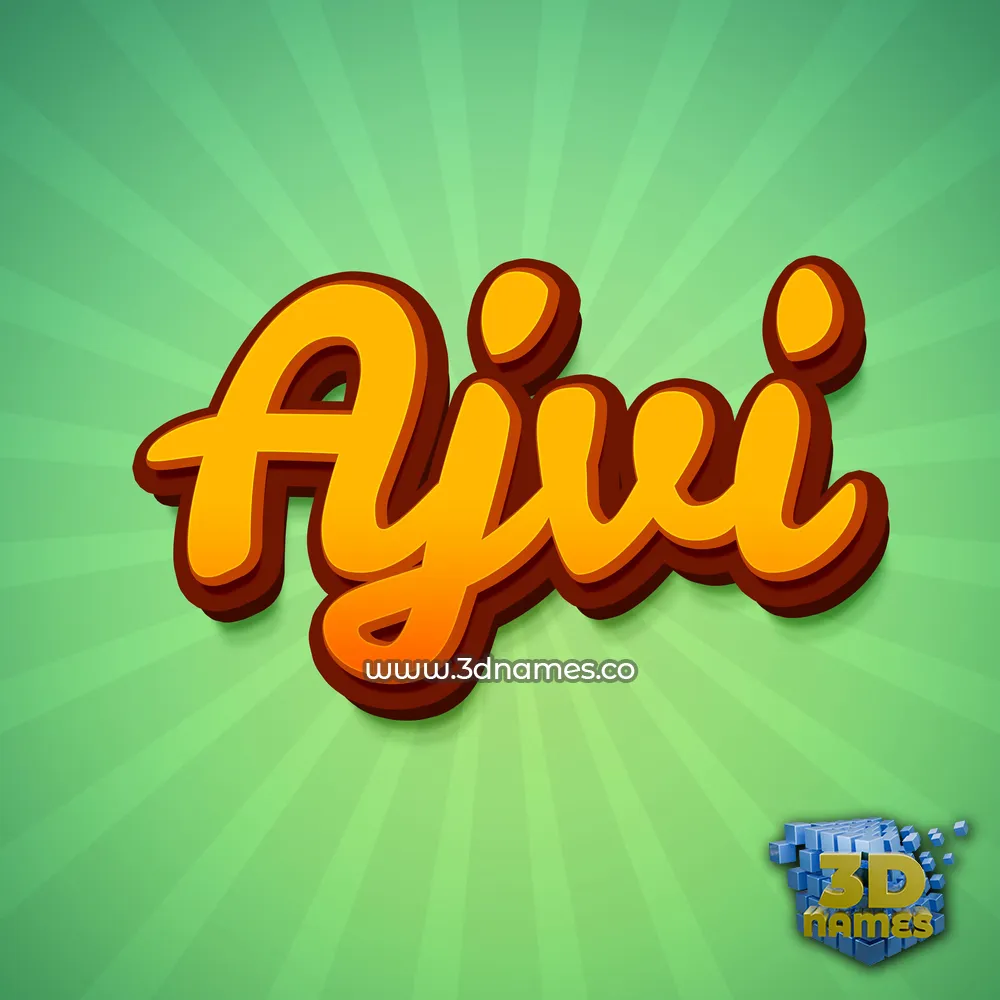 ajvi in Green Rays style - 3D name wallpaper