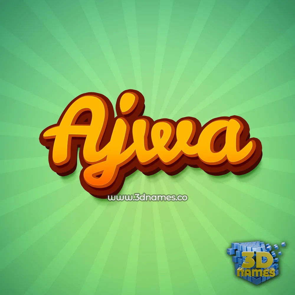 ajwa in Green Rays style - 3D name wallpaper