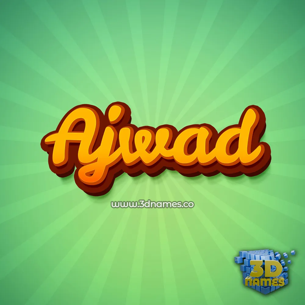 ajwad in Green Rays style - 3D name wallpaper