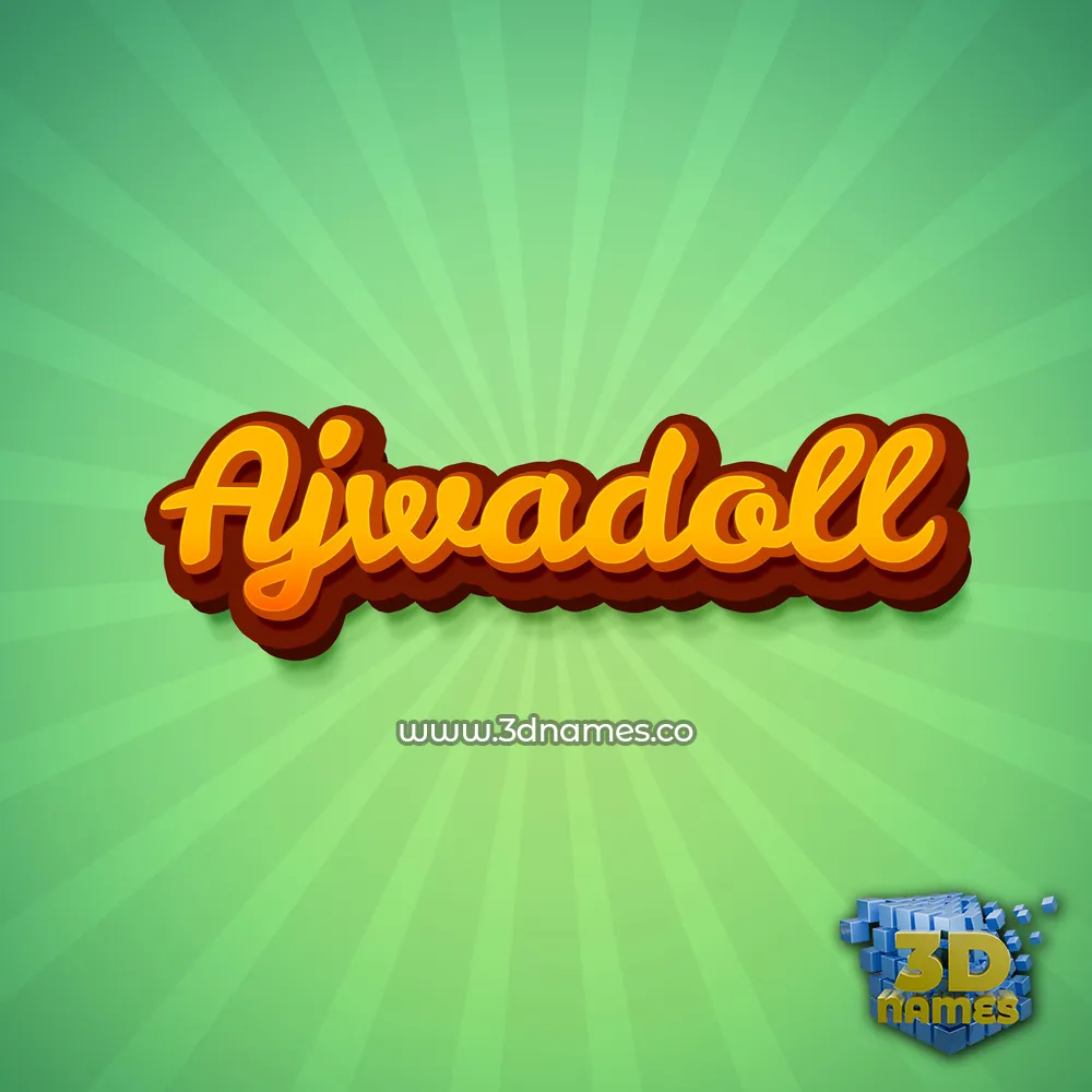 ajwadoll in Green Rays style - 3D name wallpaper