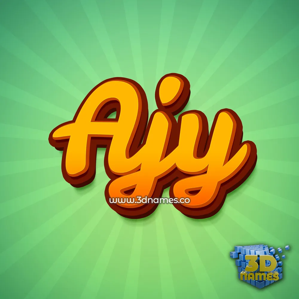 ajy in Green Rays style - 3D name wallpaper