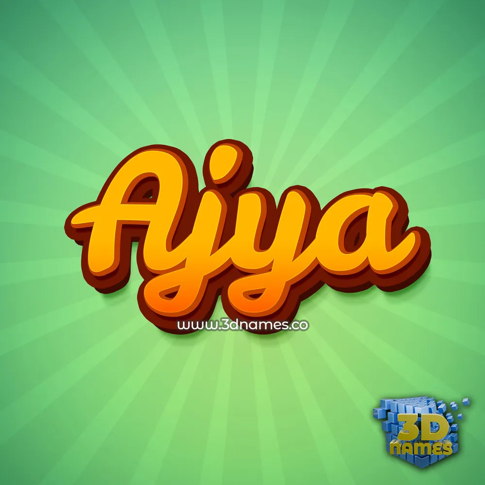 ajya in Green Rays style - 3D name wallpaper