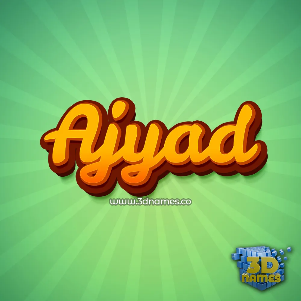 ajyad in Green Rays style - 3D name wallpaper