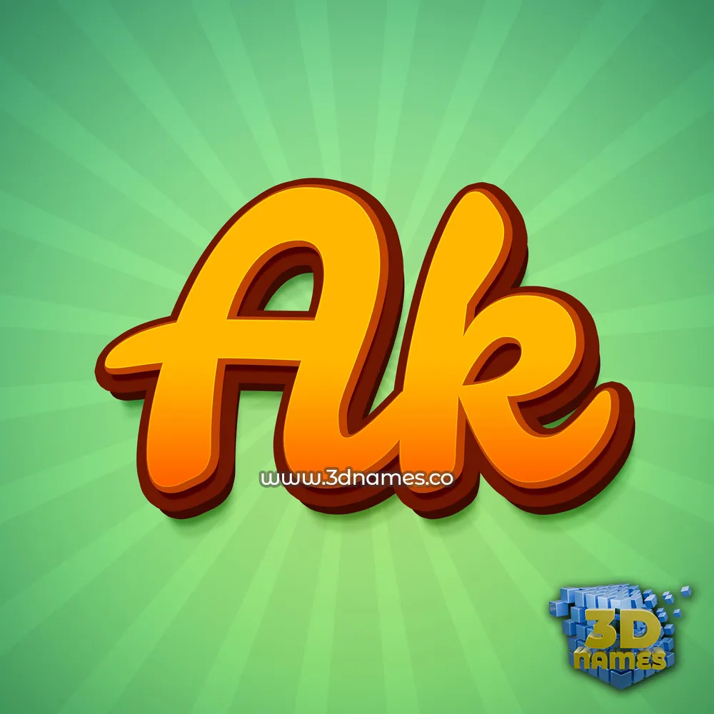 ak in Green Rays style - 3D name wallpaper