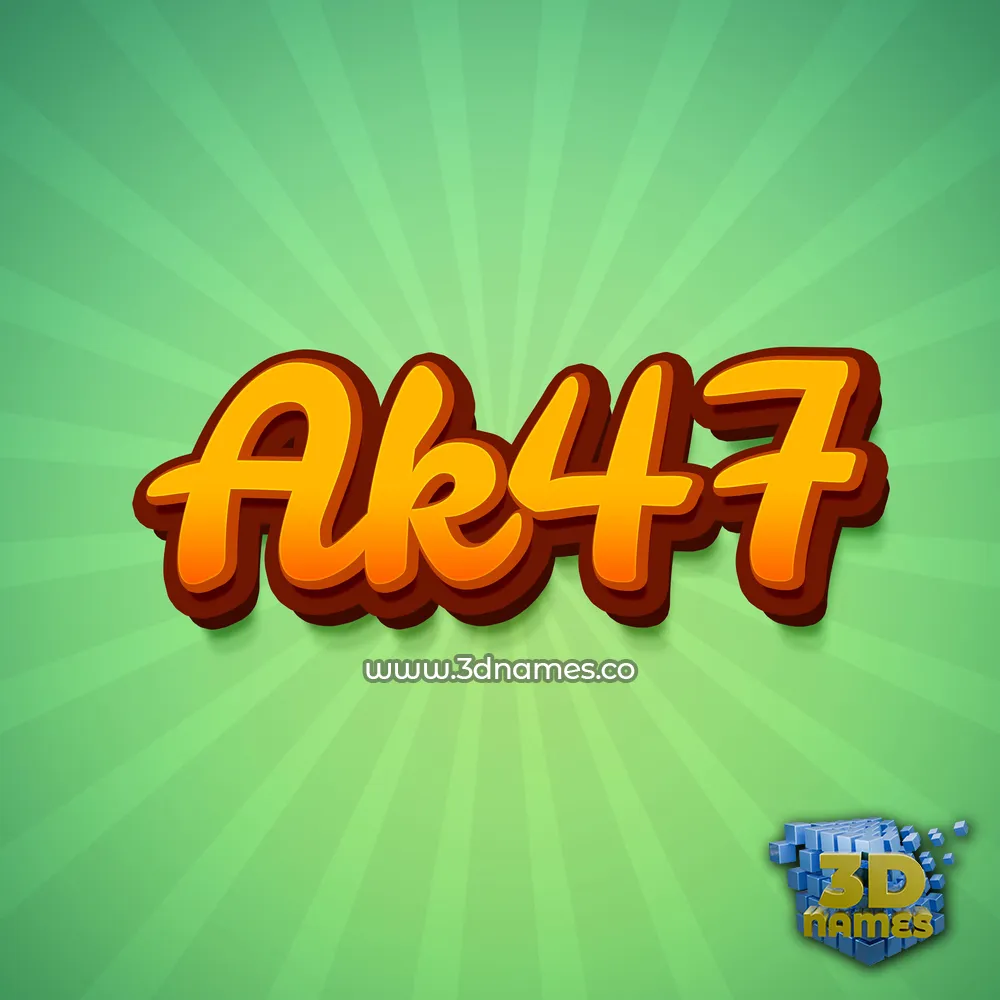 ak47 in Green Rays style - 3D name wallpaper