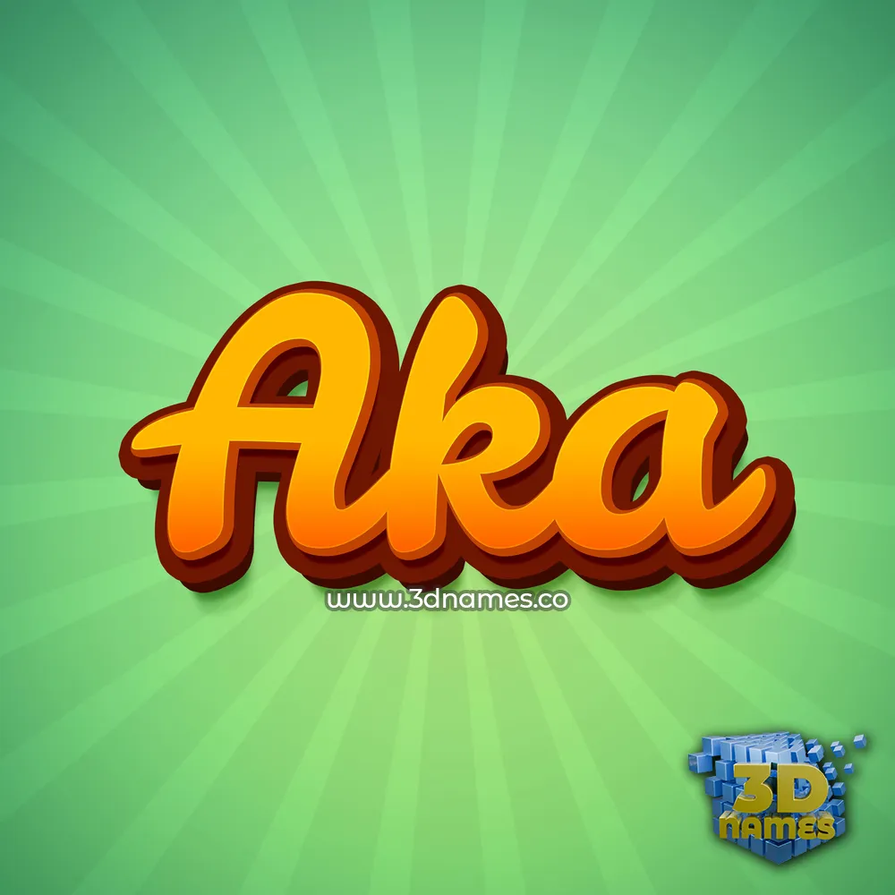 aka in Green Rays style - 3D name wallpaper