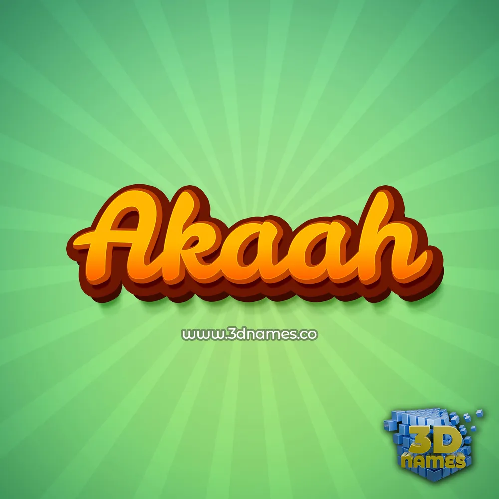 akaah in Green Rays style - 3D name wallpaper
