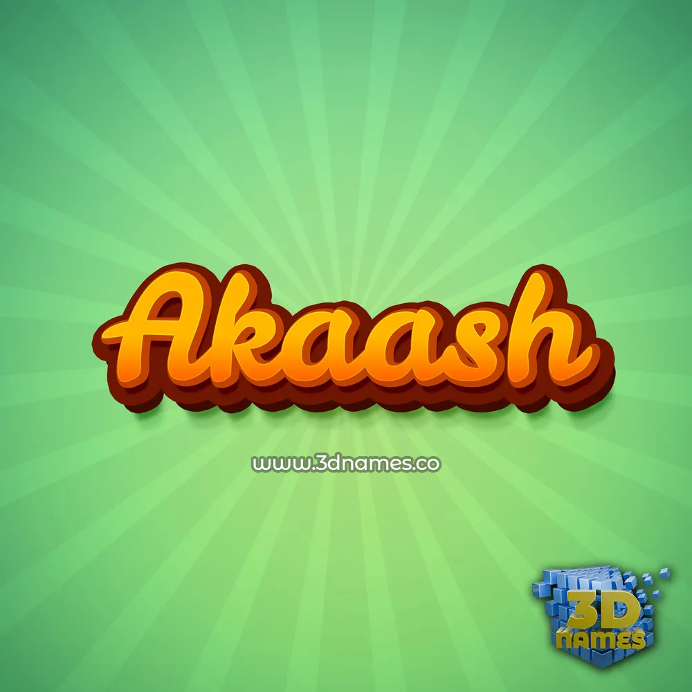 akaash in Green Rays style - 3D name wallpaper