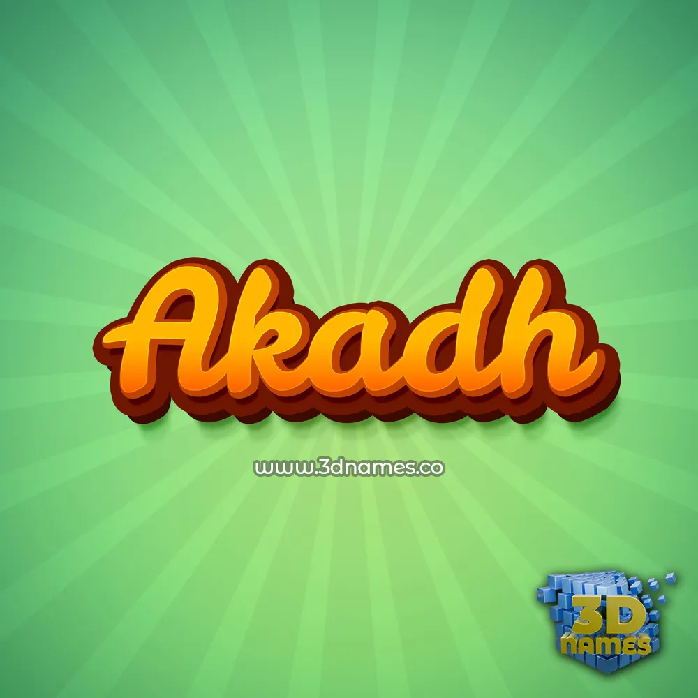 akadh in Green Rays style - 3D name wallpaper