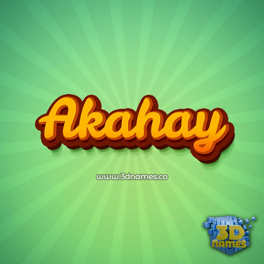 akahay in Green Rays style - 3D name wallpaper