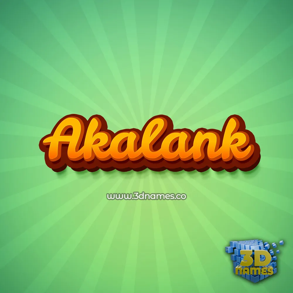 akalank in Green Rays style - 3D name wallpaper