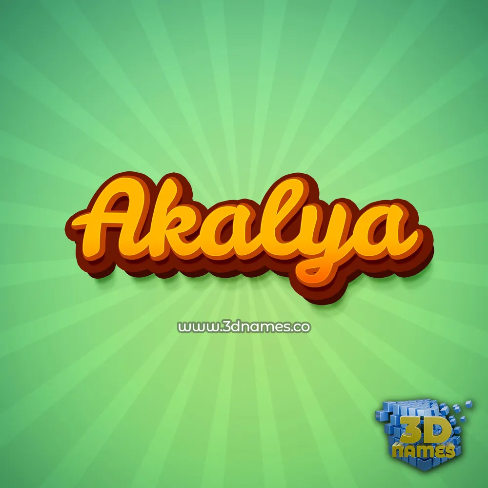 akalya in Green Rays style - 3D name wallpaper