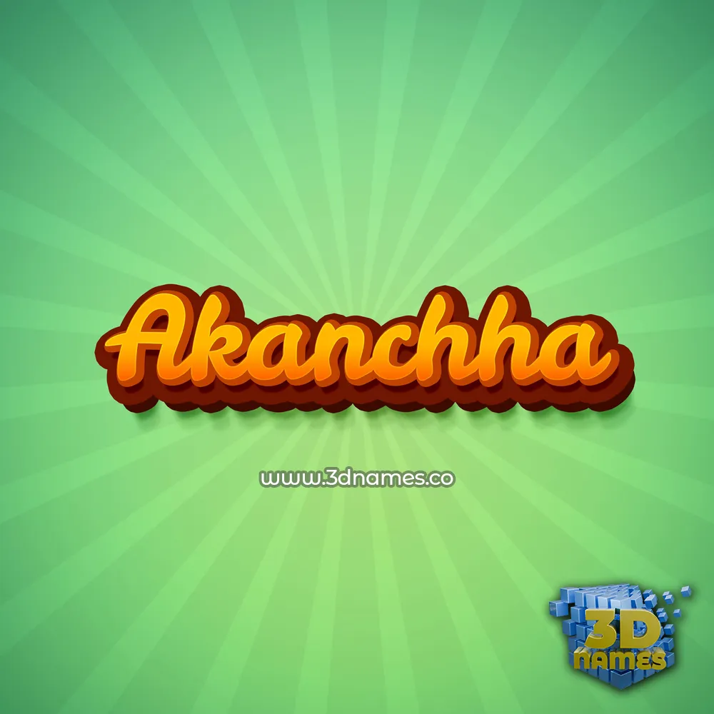 akanchha in Green Rays style - 3D name wallpaper