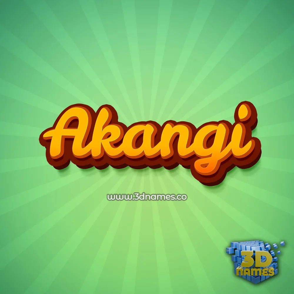 akangi in Green Rays style - 3D name wallpaper