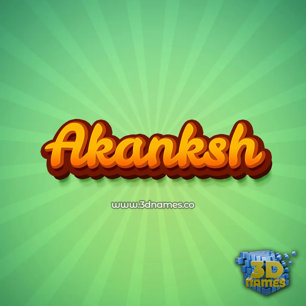 akanksh in Green Rays style - 3D name wallpaper
