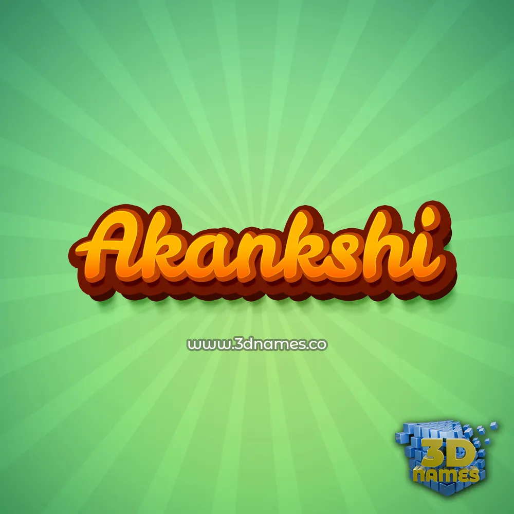 akankshi in Green Rays style - 3D name wallpaper