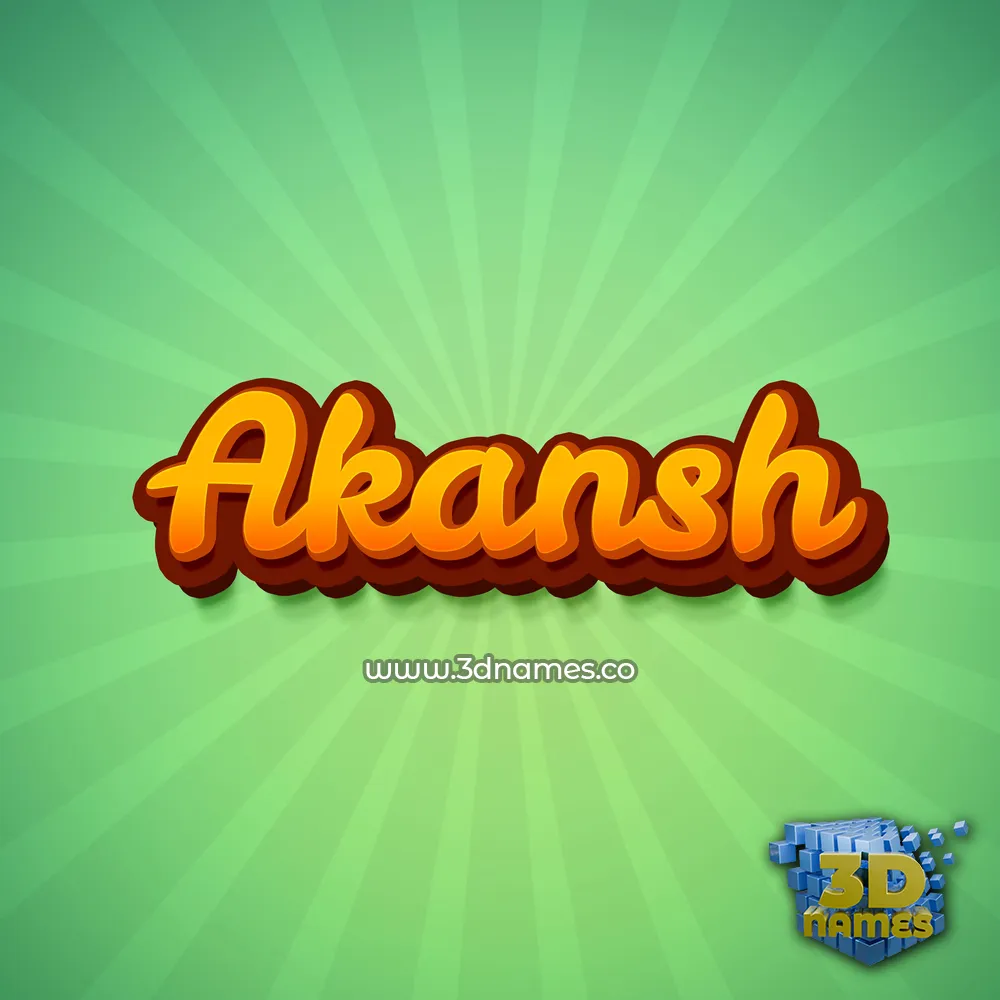 akansh in Green Rays style - 3D name wallpaper