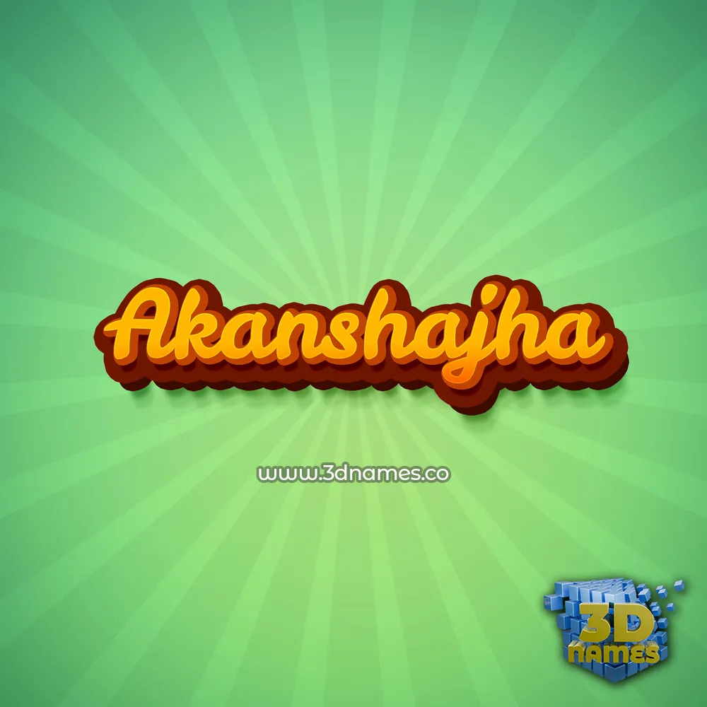 akanshajha in Green Rays style - 3D name wallpaper