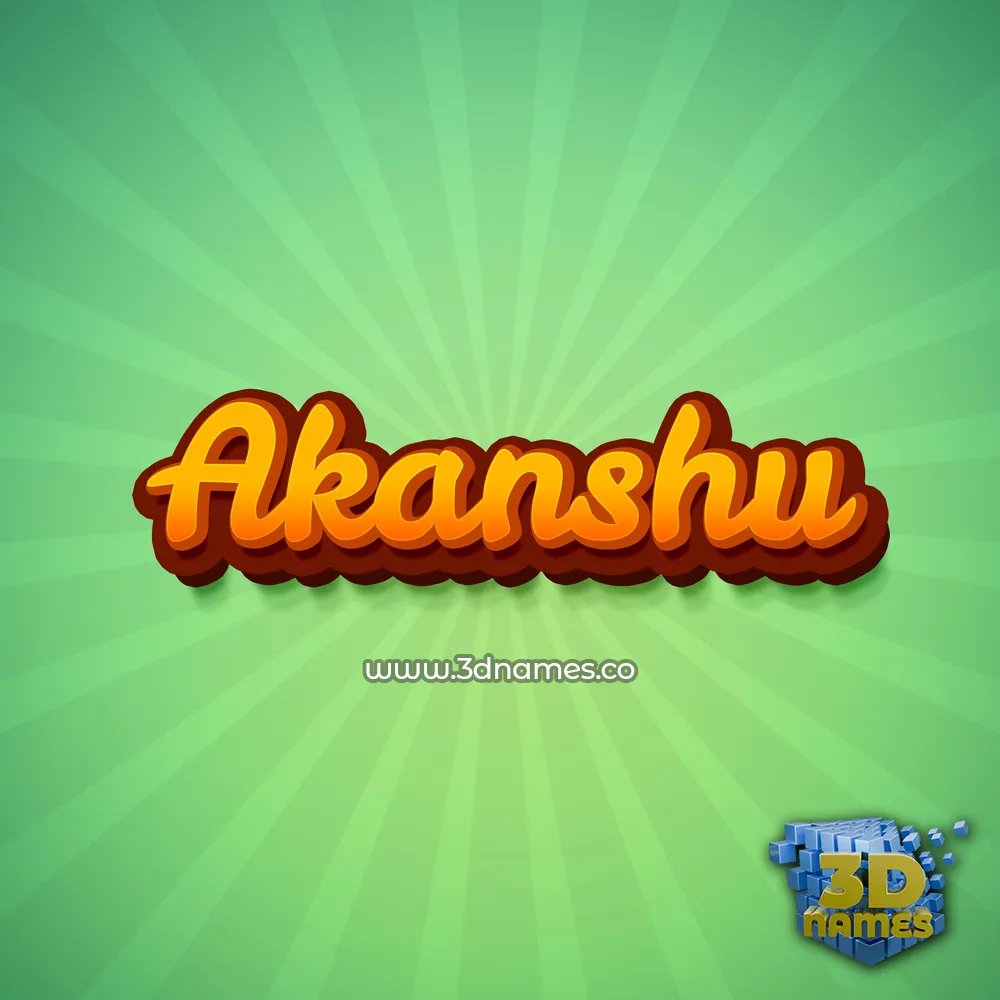 akanshu in Green Rays style - 3D name wallpaper