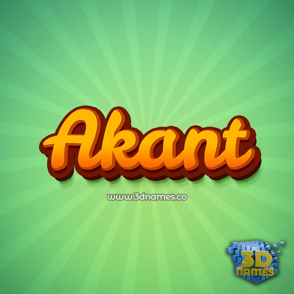 akant in Green Rays style - 3D name wallpaper
