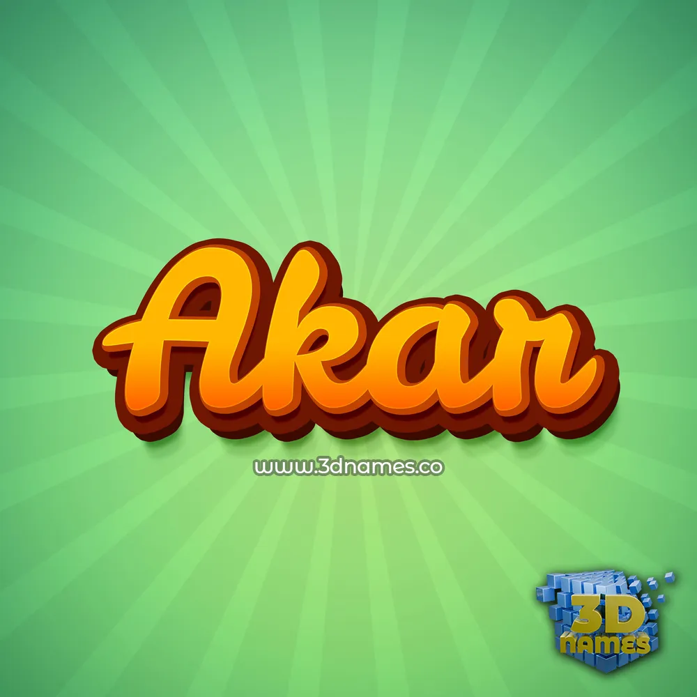 akar in Green Rays style - 3D name wallpaper