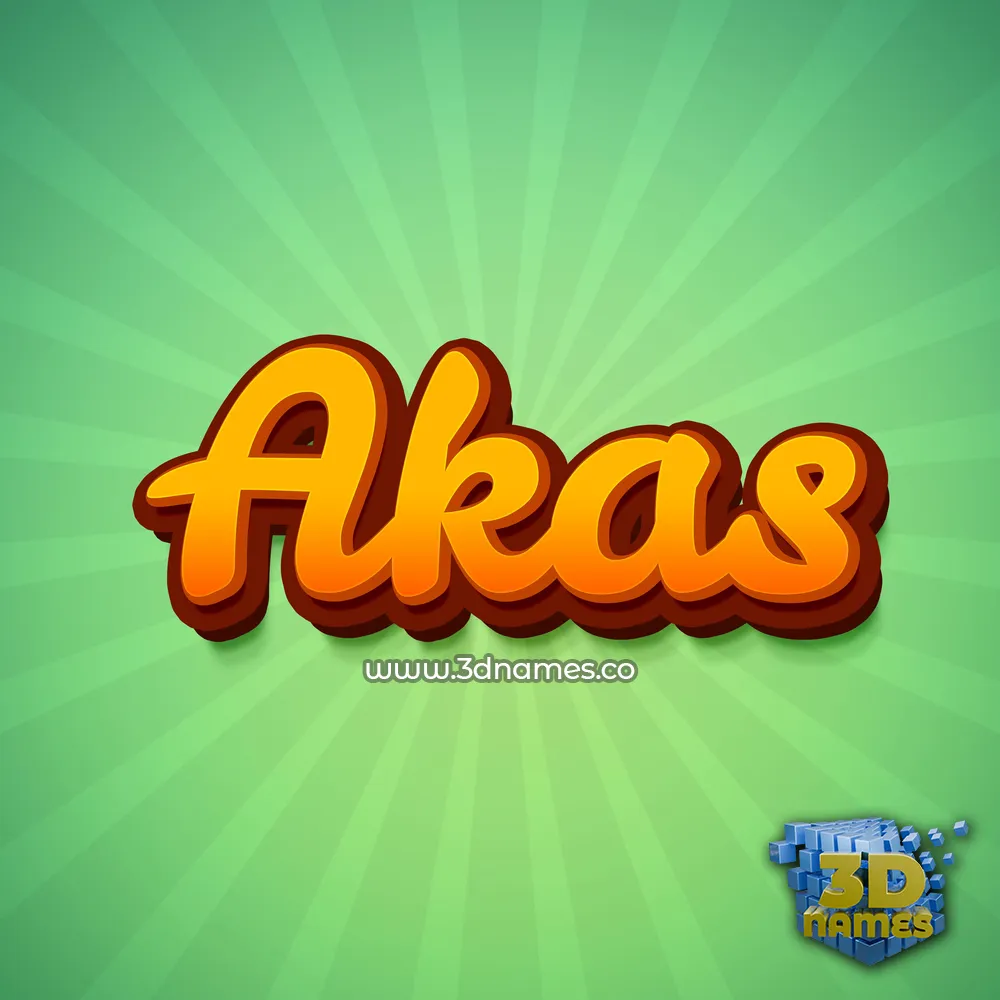 akas in Green Rays style - 3D name wallpaper