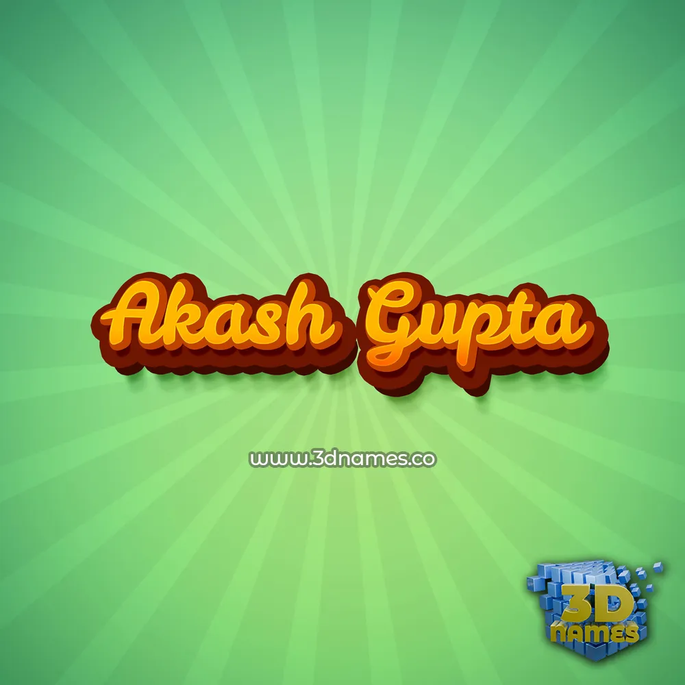 akash gupta in Green Rays style - 3D name wallpaper