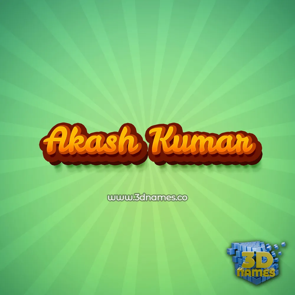 akash kumar in Green Rays style - 3D name wallpaper