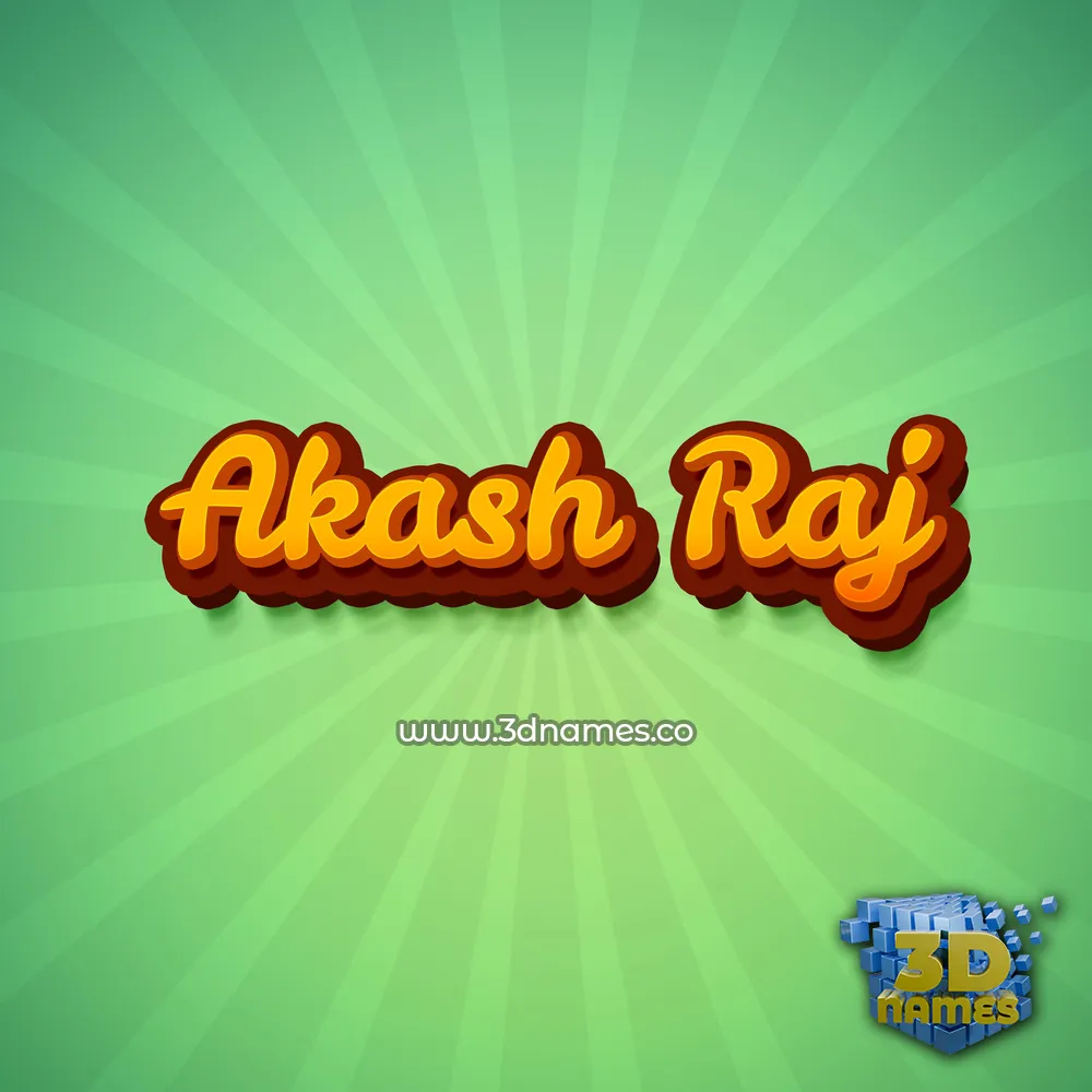 akash raj in Green Rays style - 3D name wallpaper