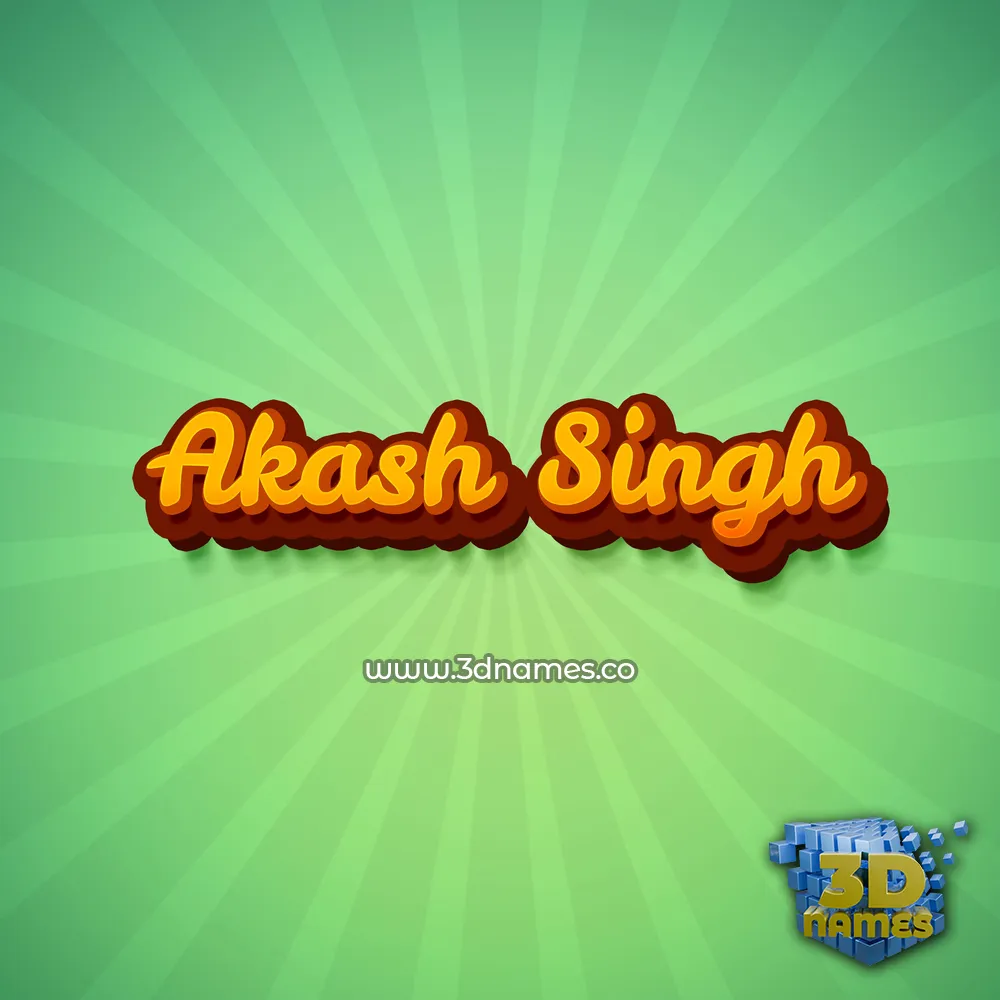 akash singh in Green Rays style - 3D name wallpaper