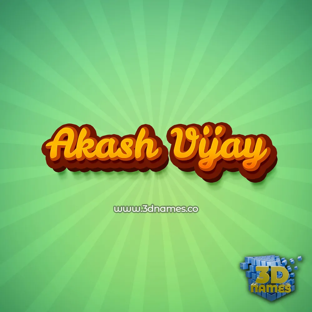 akash vijay in Green Rays style - 3D name wallpaper