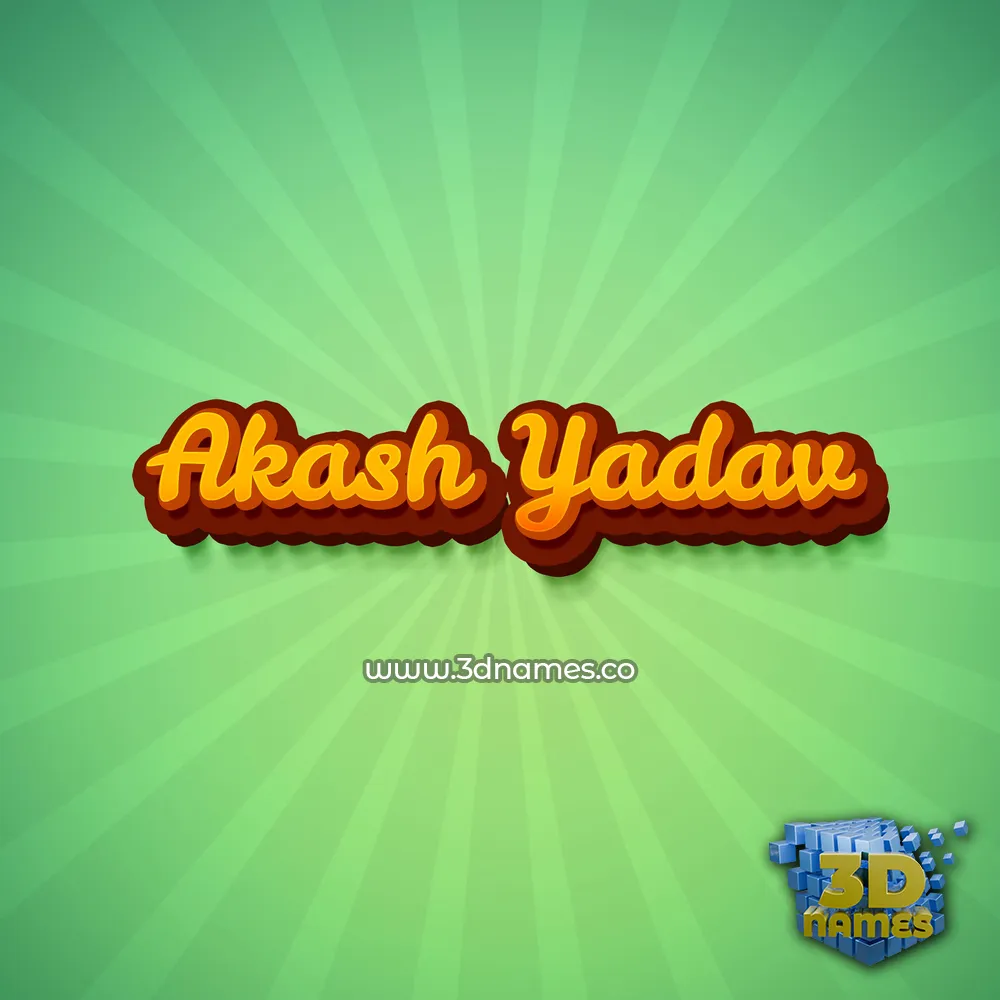 akash yadav in Green Rays style - 3D name wallpaper
