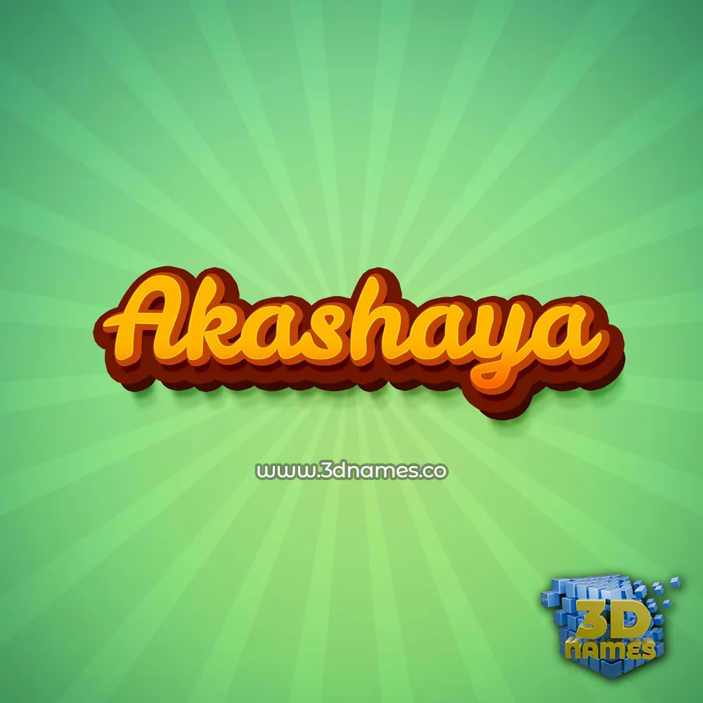 akashaya in Green Rays style - 3D name wallpaper