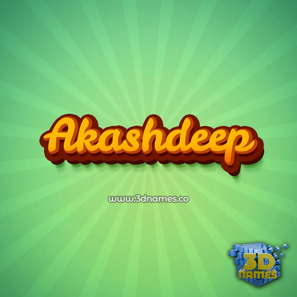 akashdeep in Green Rays style - 3D name wallpaper
