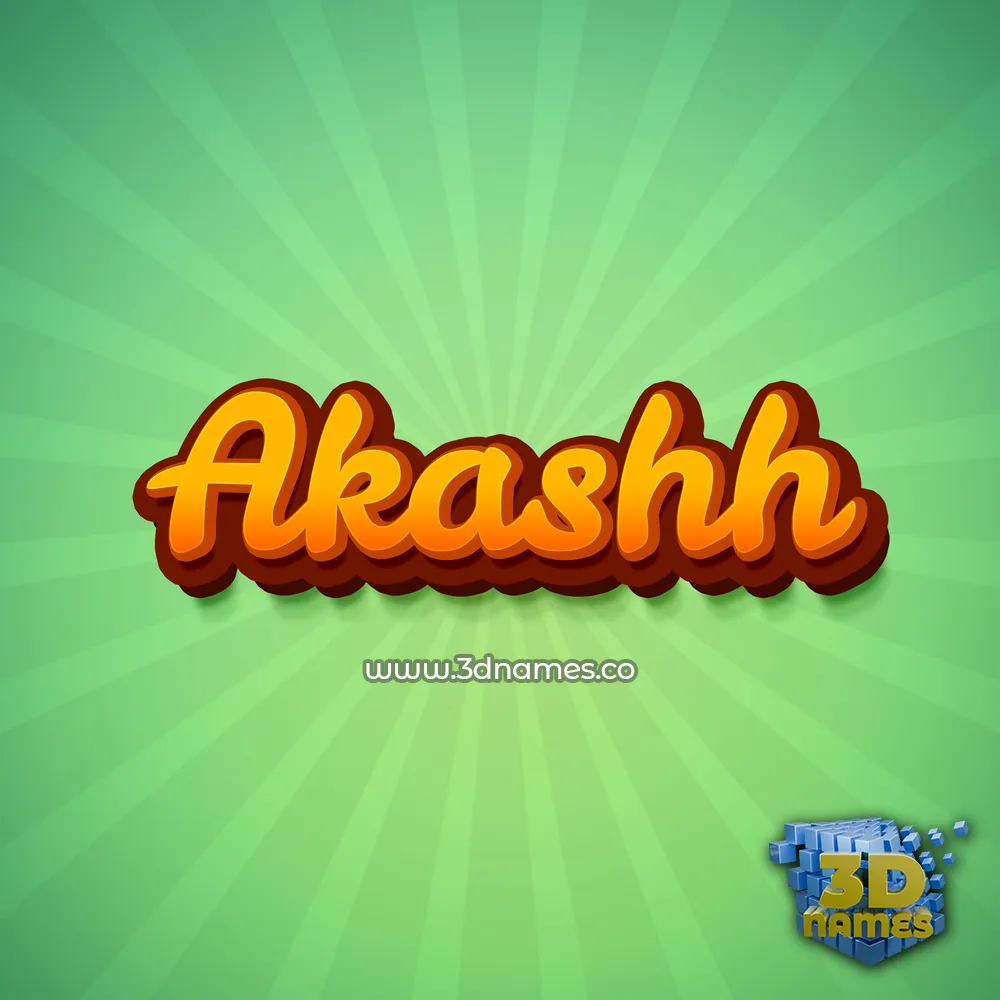 akashh in Green Rays style - 3D name wallpaper