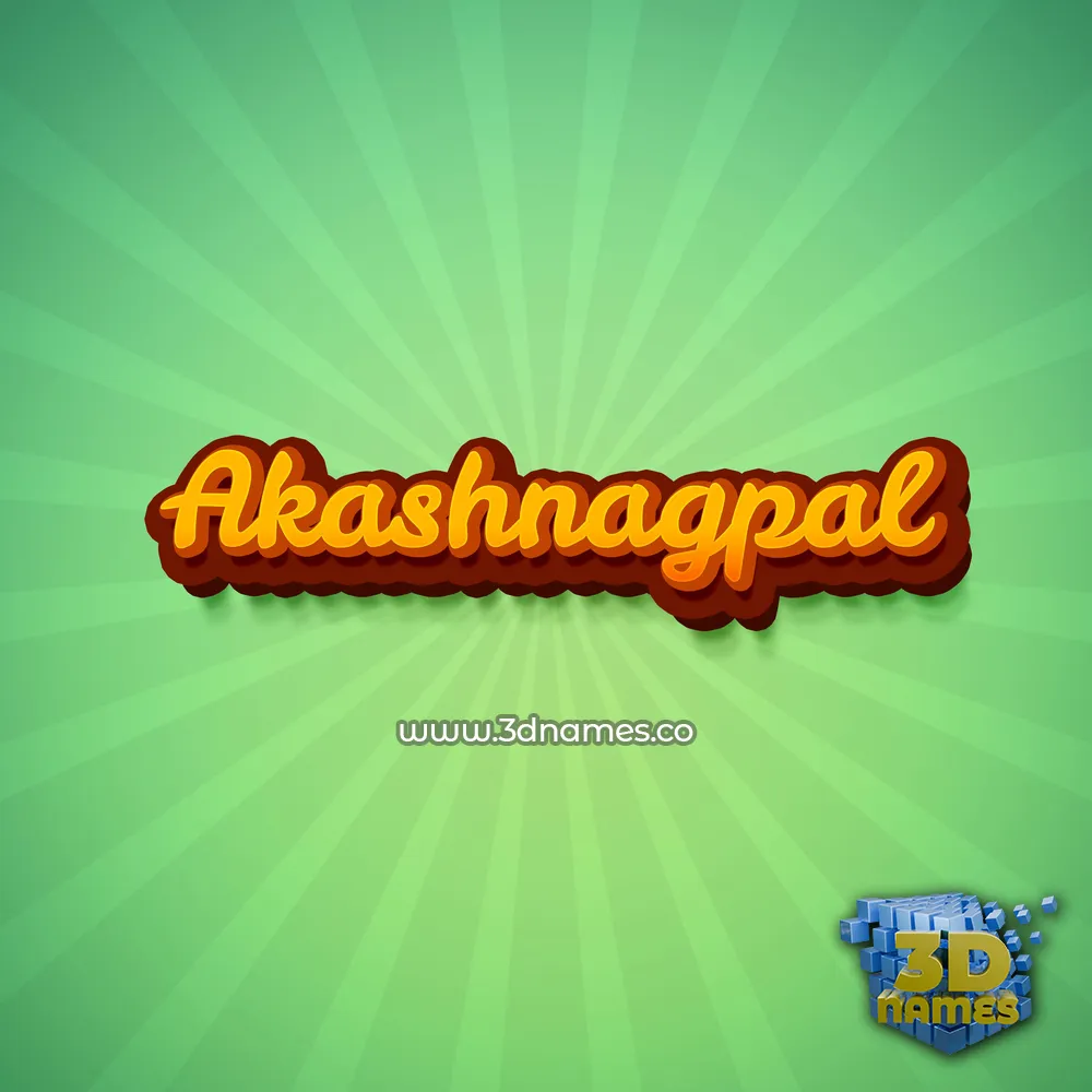 akashnagpal in Green Rays style - 3D name wallpaper