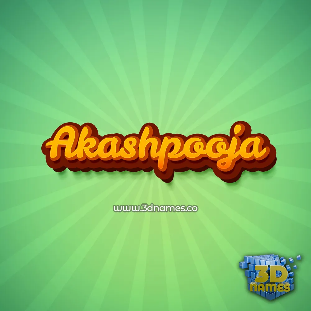 akashpooja in Green Rays style - 3D name wallpaper