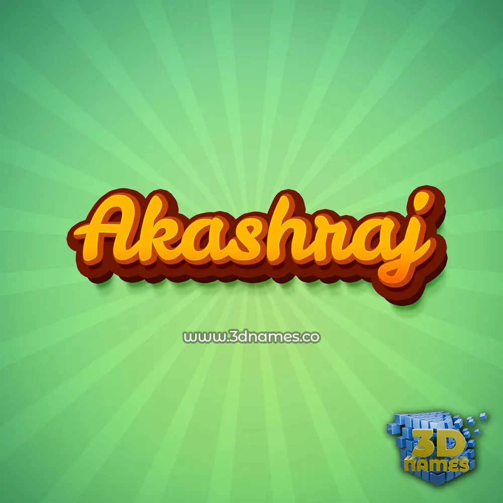 akashraj in Green Rays style - 3D name wallpaper