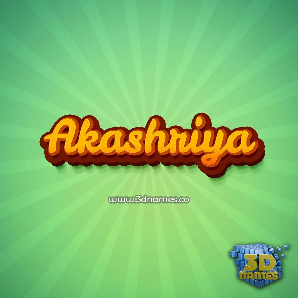 akashriya in Green Rays style - 3D name wallpaper