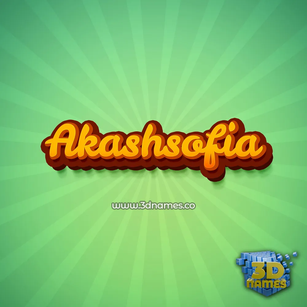 akashsofia in Green Rays style - 3D name wallpaper