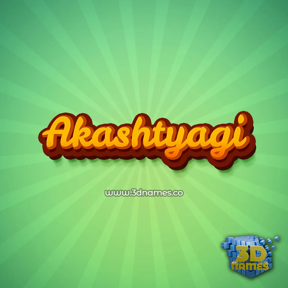 akashtyagi in Green Rays style - 3D name wallpaper