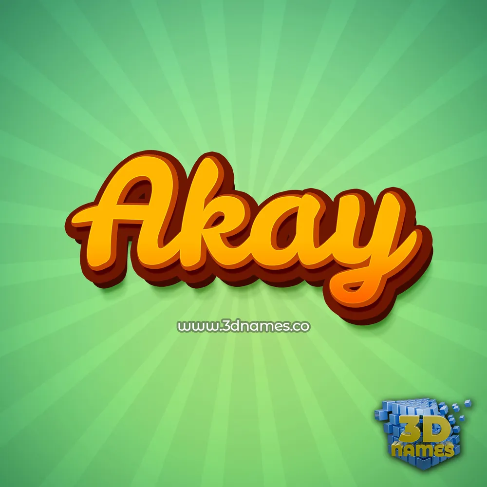 akay in Green Rays style - 3D name wallpaper