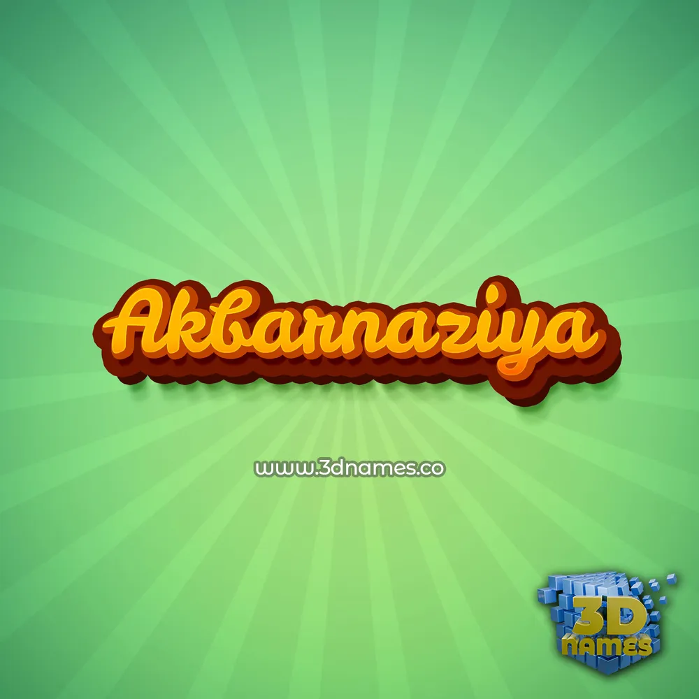 akbarnaziya in Green Rays style - 3D name wallpaper
