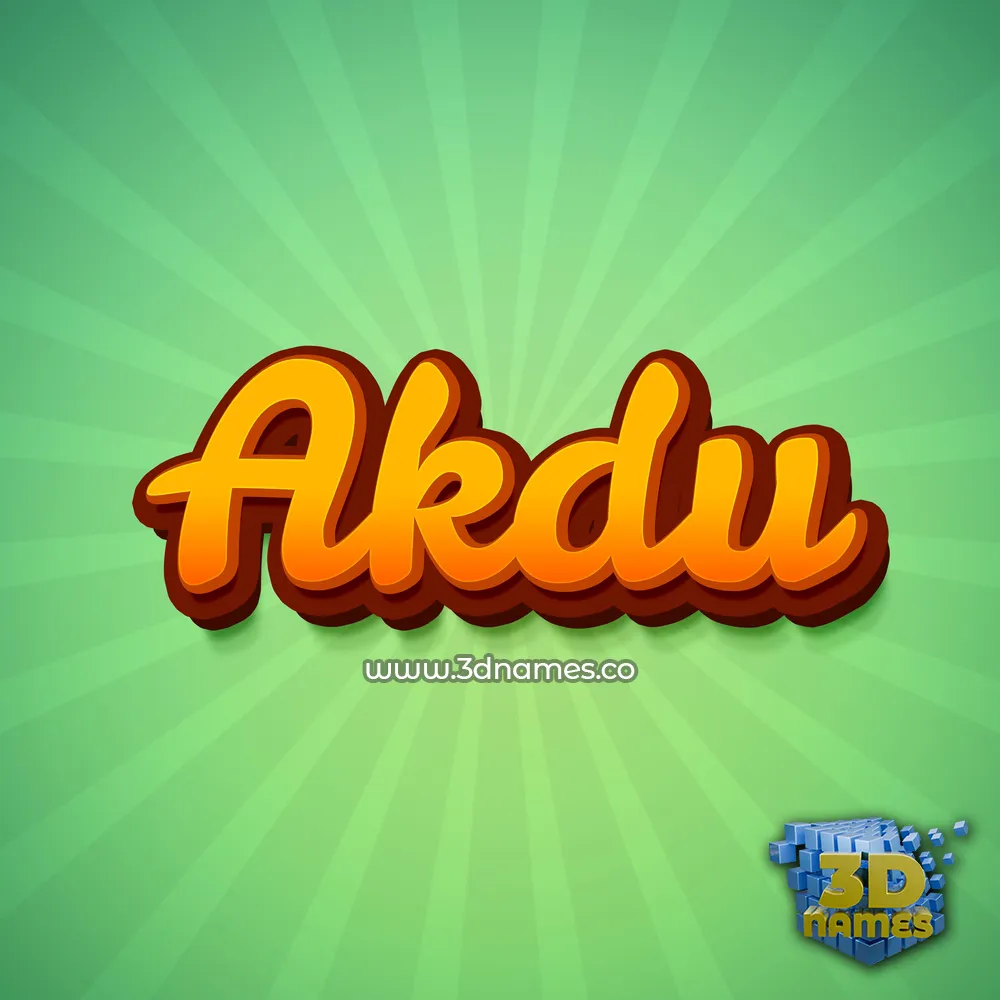 akdu in Green Rays style - 3D name wallpaper
